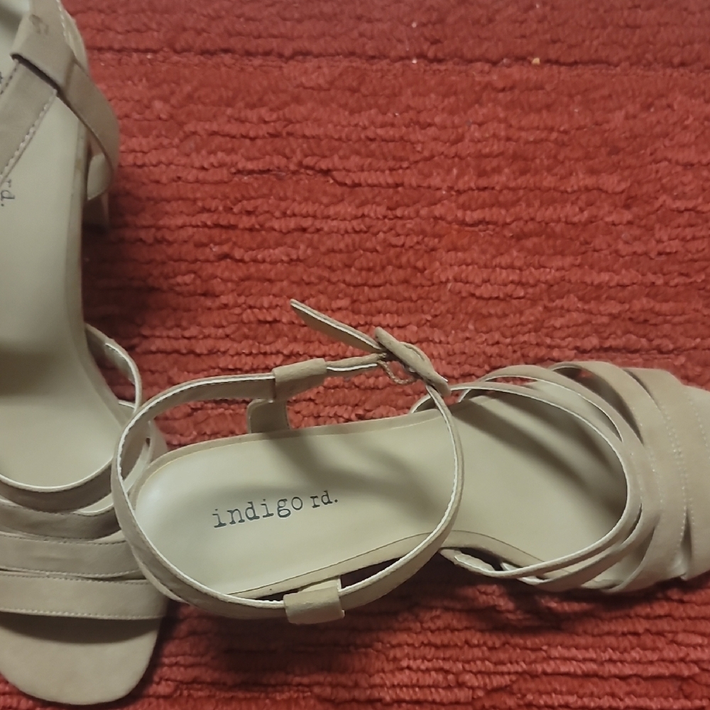 Indigo Women's Beige Strappy Heels - Picture 2 of 4